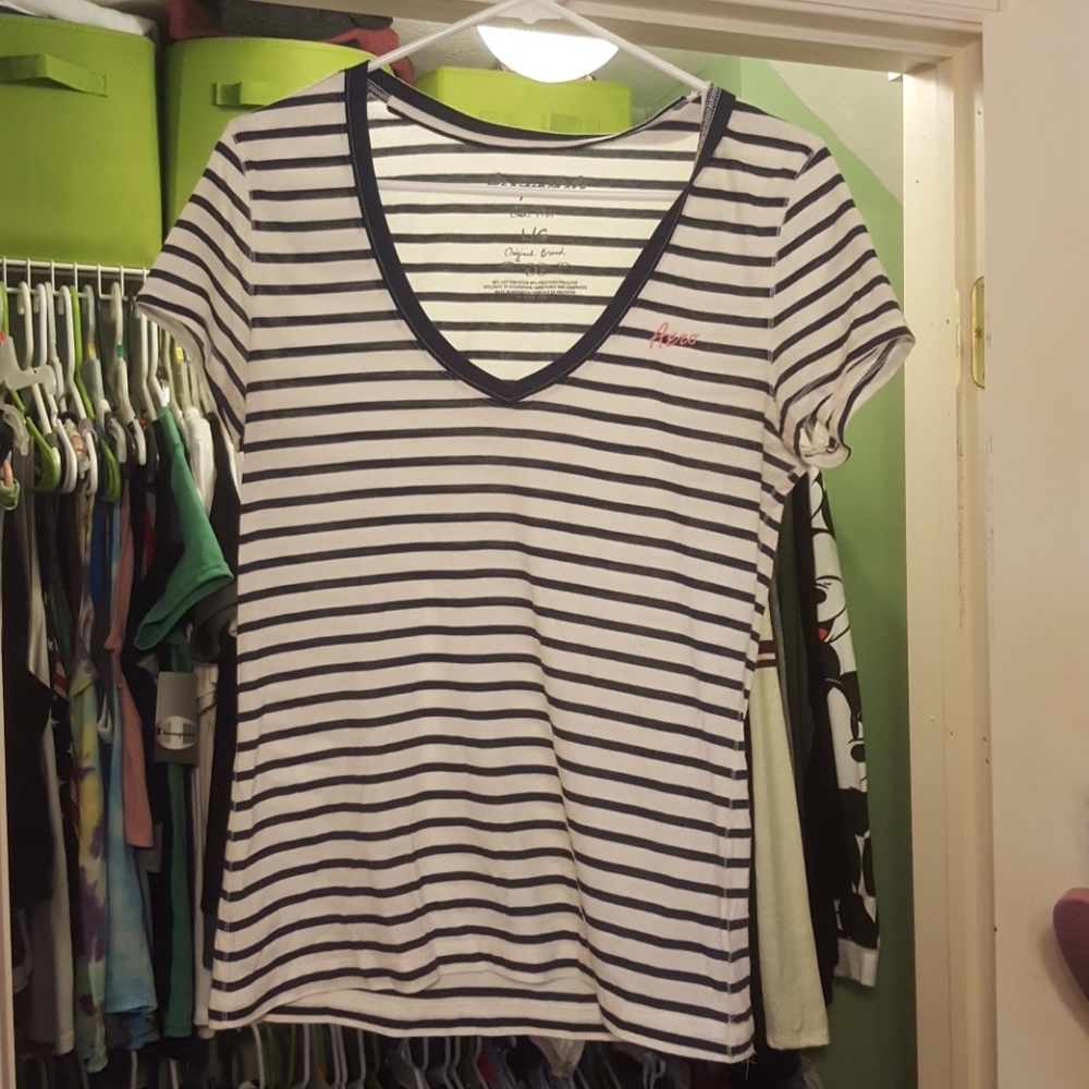 Blue and white stripped shirt